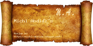 Michl Abdiás névjegykártya